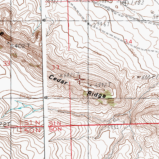 Topographic Map of West Wiley Mine, WY
