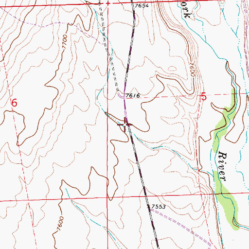 Topographic Map of Five Eighty-two Pit Number Two Mine, WY