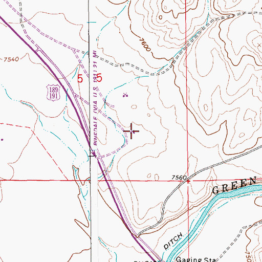 Topographic Map of Que Pit Mine, WY