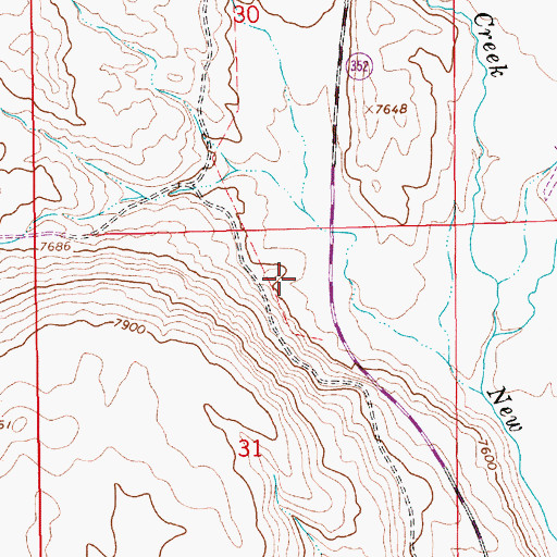 Topographic Map of Rexs Pit Mine, WY