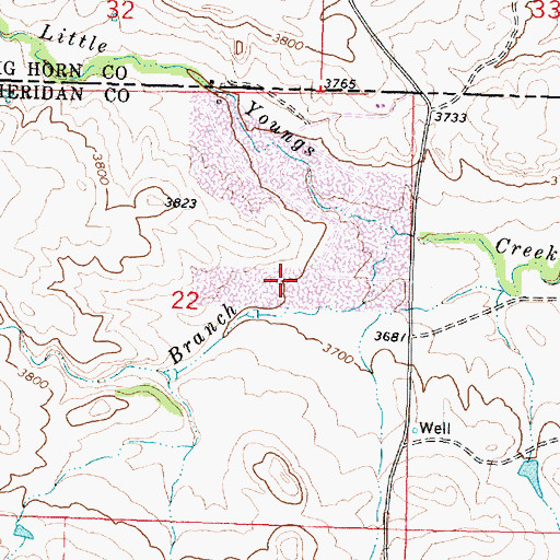 Topographic Map of PSO Number One Mine, WY