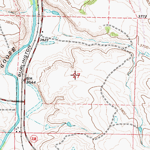 Topographic Map of Dietz Number Five and Eight Mine, WY