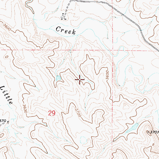 Topographic Map of Badger Creek Mine, WY