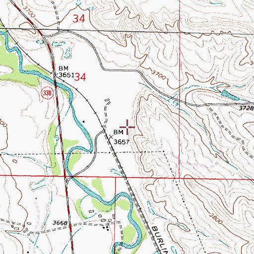 Topographic Map of Dietz Number Two Mine, WY