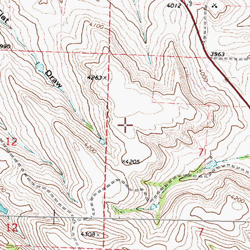 Topographic Map of Martin Prospect Mine, WY