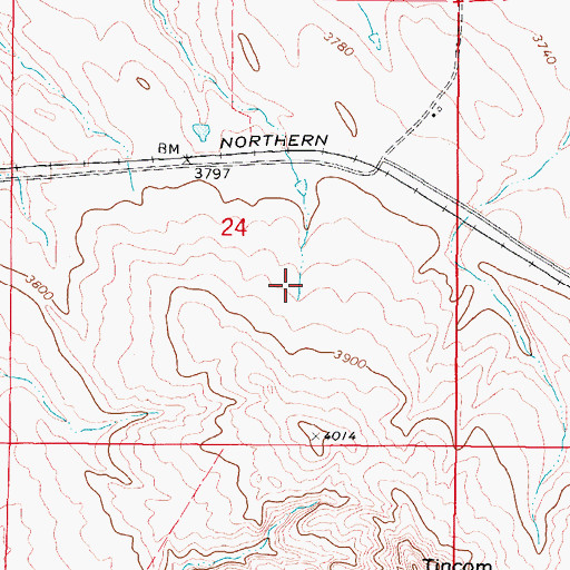 Topographic Map of Wild Horse Strip Mine, WY