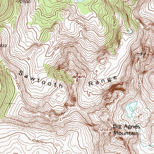 Topographic Map of Sawtooth Range, CO