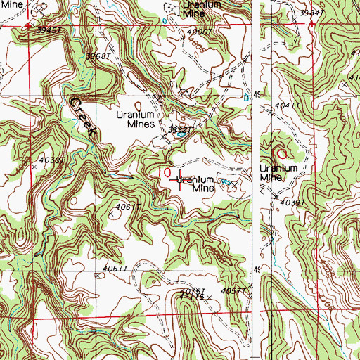 Topographic Map of Homestake Pit Number Five Mine, WY