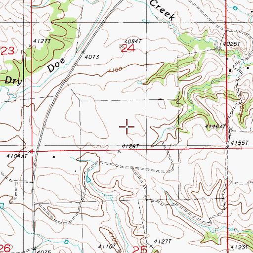 Topographic Map of Cedar Creek Number One Mine, WY