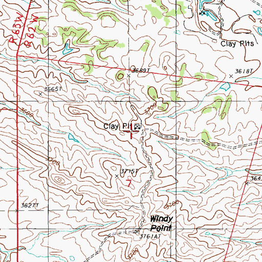 Topographic Map of Bear Gulch Area Mine, WY