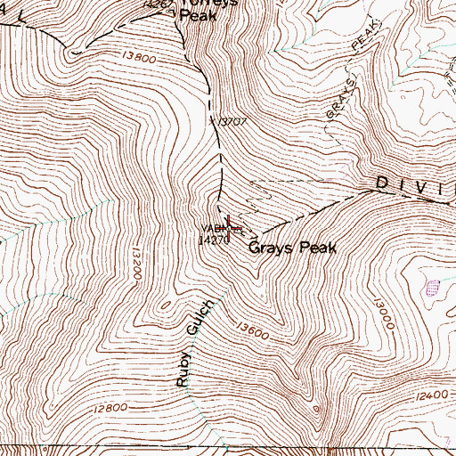 Topographic Map of Front Range, CO