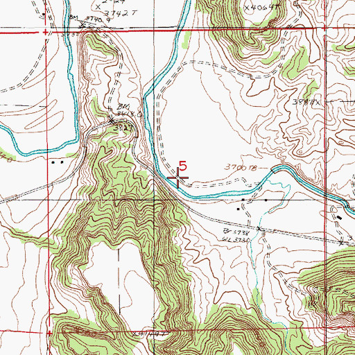 Topographic Map of Beaver Creek Mine, WY