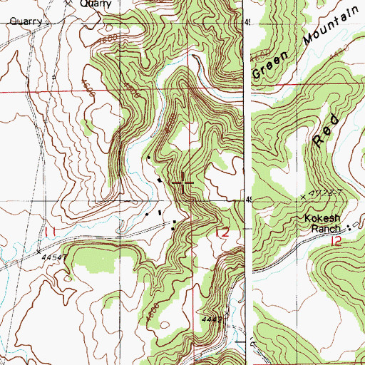 Topographic Map of Watson Pit Mine, WY