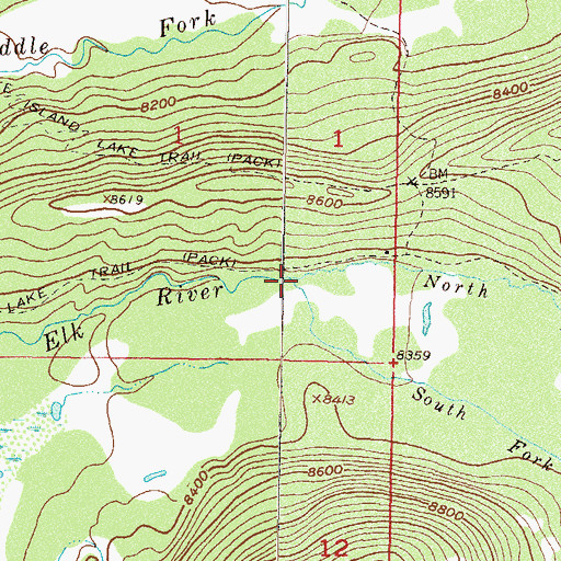 Topographic Map of North Three Island Creek, CO