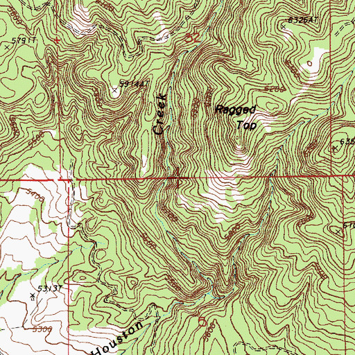 Topographic Map of Royal Purple Number One and Number Two Mine, WY