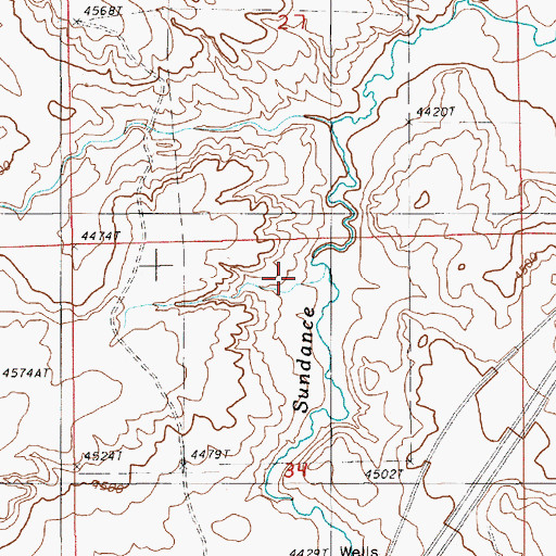 Topographic Map of Bear Lodge District Mine, WY