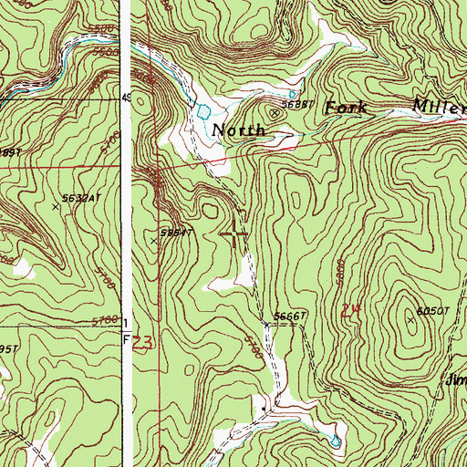 Topographic Map of Copper Prince Mine, WY