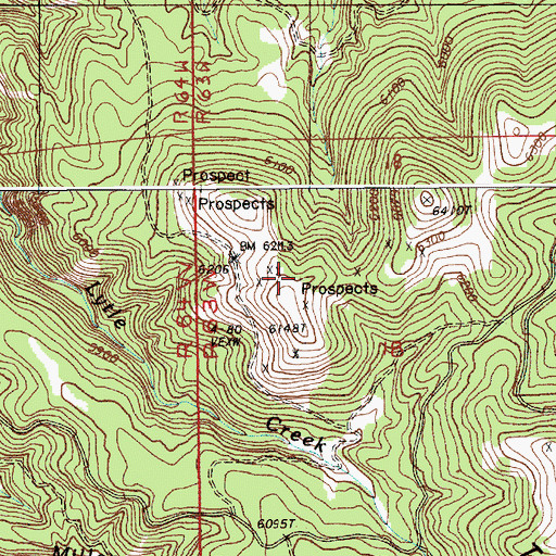 Topographic Map of Lytle Creek Prospect Mine, WY
