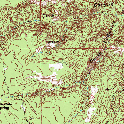 Topographic Map of Peterson Deposits Mine, WY