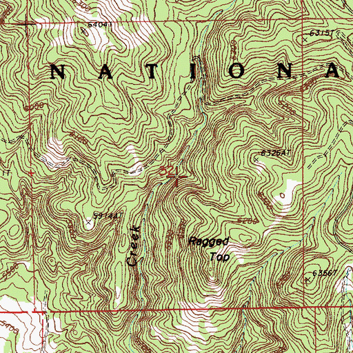 Topographic Map of Royal Purple Number One and Number Two Mine, WY