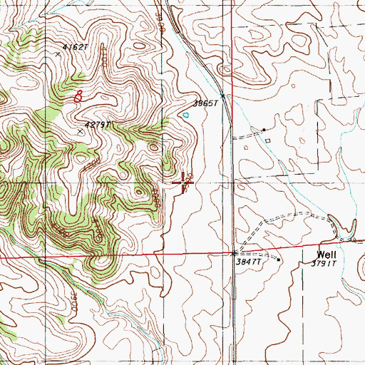 Topographic Map of Simmons Stockpile Mine, WY