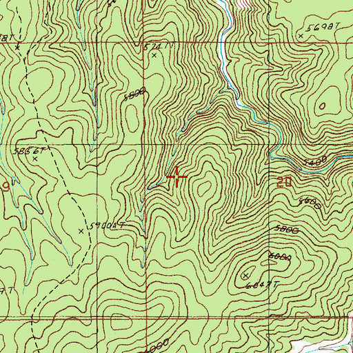 Topographic Map of Bull Hill Mine, WY
