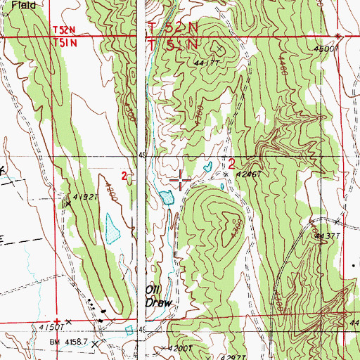Topographic Map of Pine Ridge Two Mine, WY