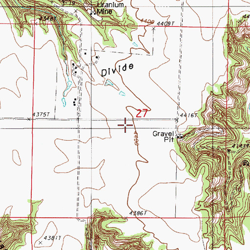 Topographic Map of Shannon Lease Mine, WY