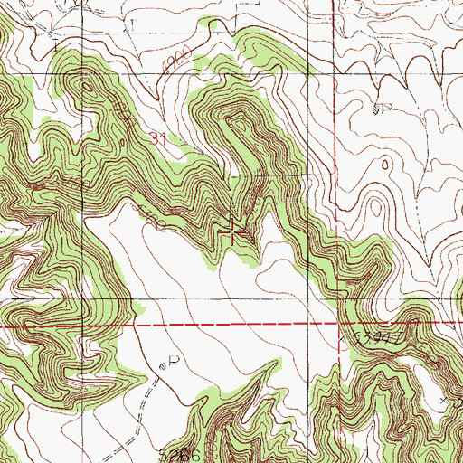Topographic Map of Holwell Prospects One and Two Mine, WY