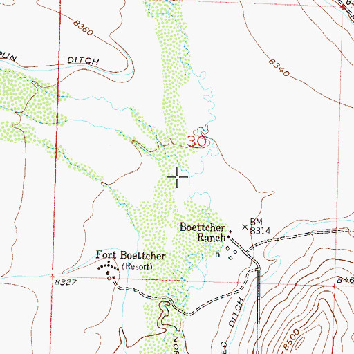 Topographic Map of Ute Creek, CO