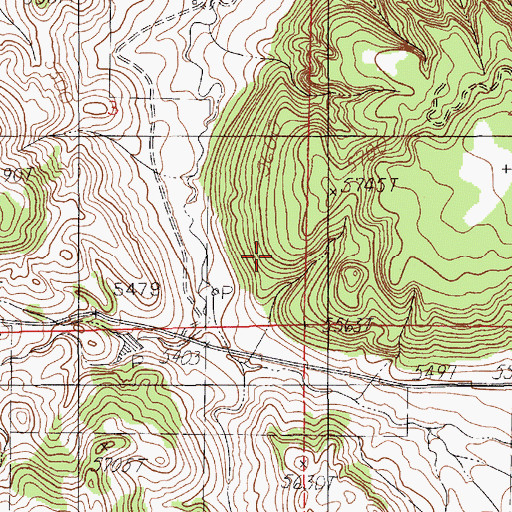 Topographic Map of Harriet Peterson Number One Mine, WY