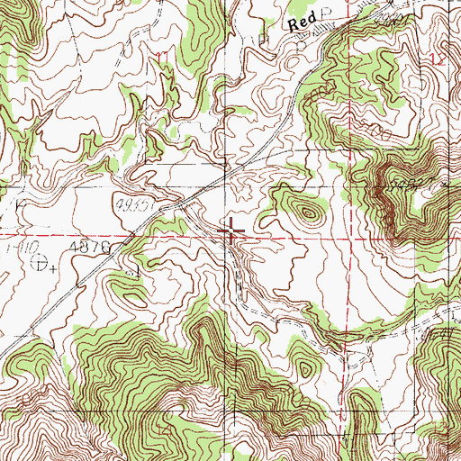 Topographic Map of Oil Creek Mine, WY
