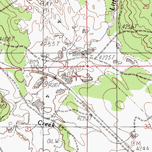 Topographic Map of Osage Mine, WY