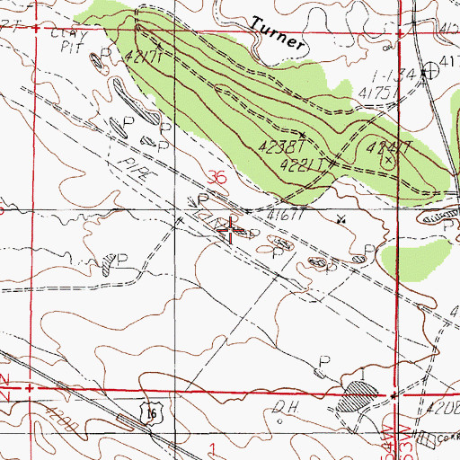 Topographic Map of Osage Clay Spur Quarries Mine, WY