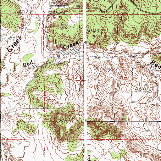 Topographic Map of Red Creek Area Mine, WY
