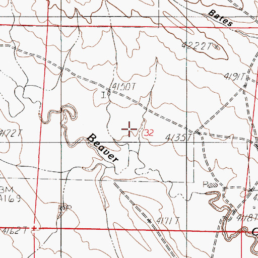 Topographic Map of Beaver Creek Mine, WY