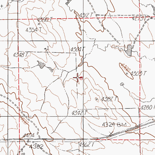 Topographic Map of Thornton Dome Mine, WY