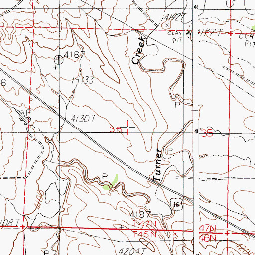 Topographic Map of Turner Creek Mine, WY