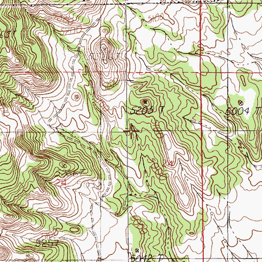Topographic Map of Last Chance Filler Pit Mine, WY