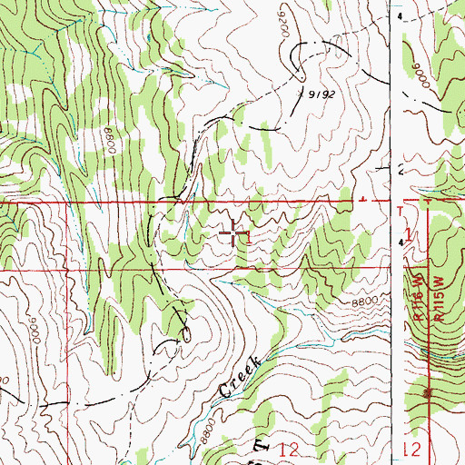 Topographic Map of Alpine Mine, WY