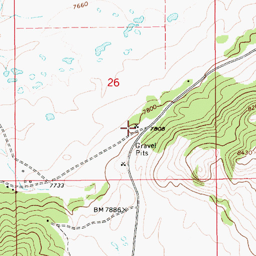 Topographic Map of Johnson Pit Mine, WY
