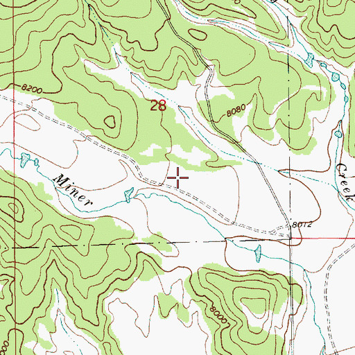 Topographic Map of Miner Pit Mine, WY
