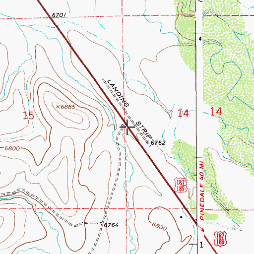 Topographic Map of Bondurant Pit Mine, WY