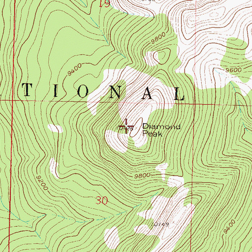 Topographic Map of Diamond Peak, CO