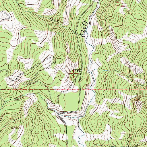 Topographic Map of Cliff Creek Mine, WY