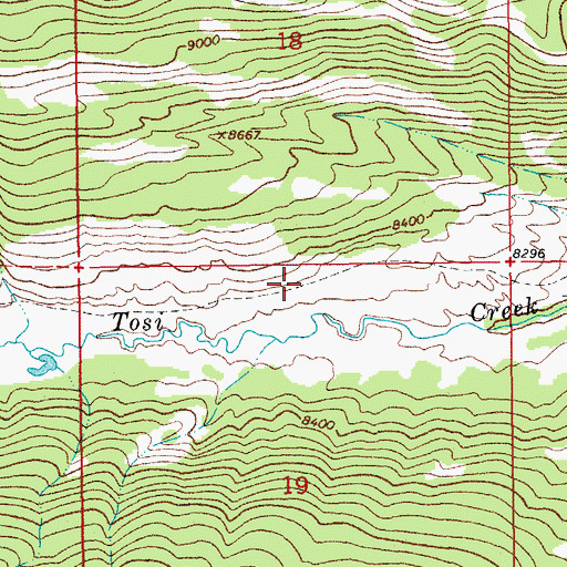 Topographic Map of Tosi Creek Area Mine, WY