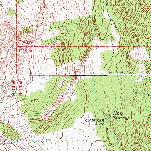 Topographic Map of Granite Hot Springs Mine, WY