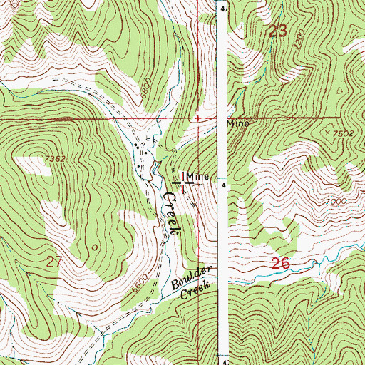 Topographic Map of Granite Creek Mine, WY