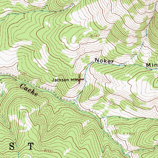 Topographic Map of Sturlin and Sperl Mine, WY