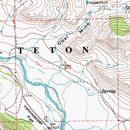 Topographic Map of Iter Gross Ventre Mine, WY